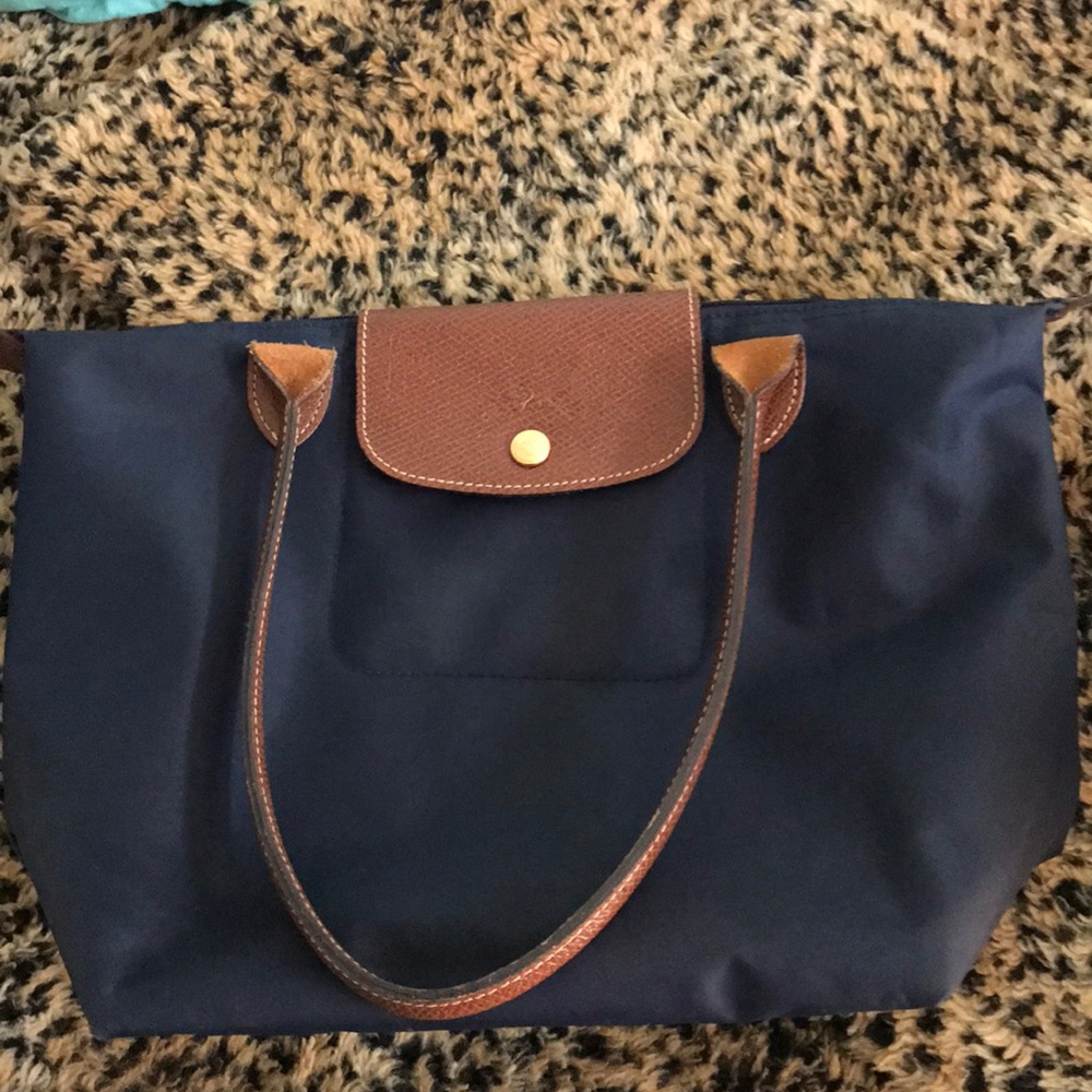 Navy medium Long Champ bag